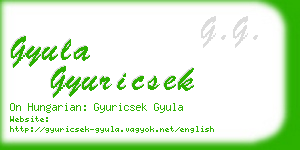 gyula gyuricsek business card